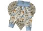 Preview: Babyhose Pumphose Handmade Design Zookinder ecru, Bündchen hellblau